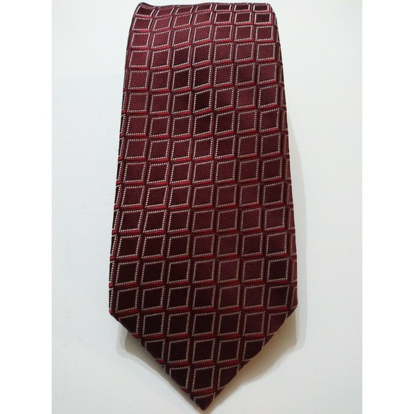 ERMENEGILDO ZEGNA MENS NEW BURGUNDY 100%SILK TIE 3 1/2